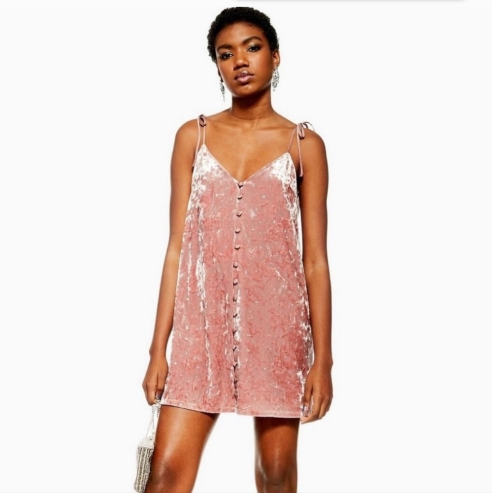 NWT Top Shop Pink Velvet Dress